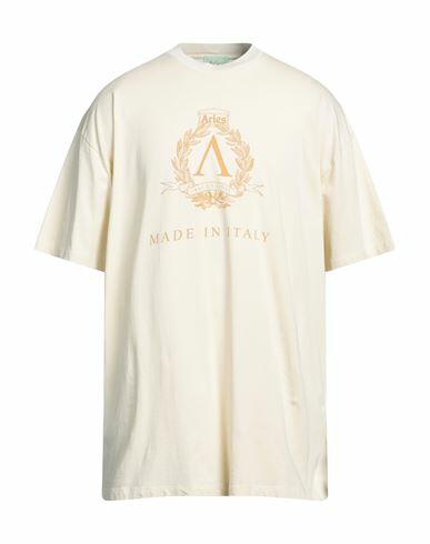 Aries Man T-shirt Light yellow Cotton Cover