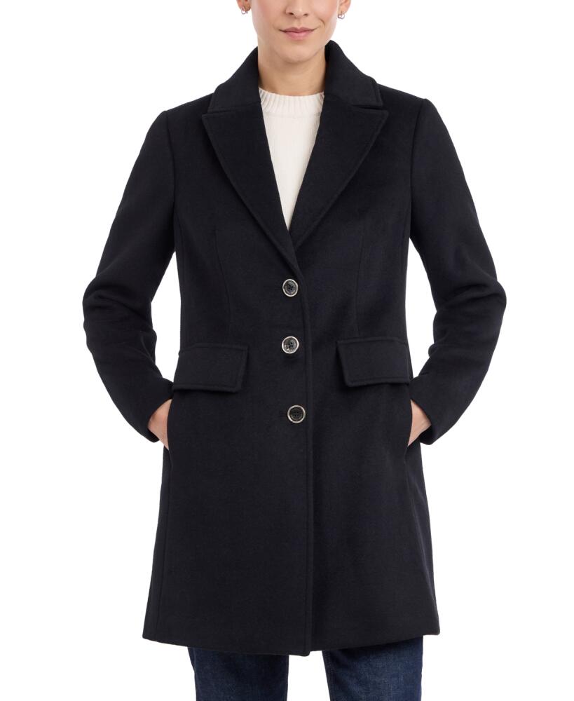 Michael Michael Kors Women's Notched-Collar Coat - Black Cover