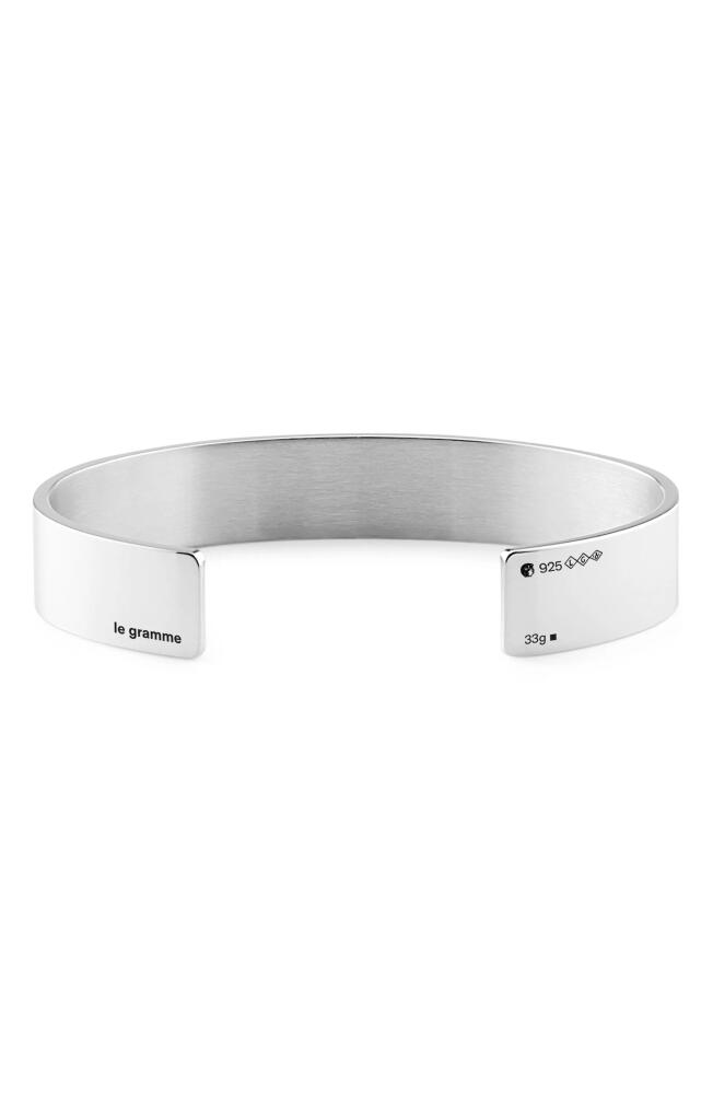 le gramme Men's 33G Polished Sterling Silver Ribbon Cuff Bracelet Cover