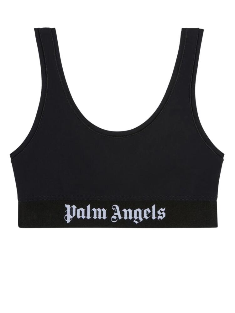 Palm Angels logo print sports bra - Black Cover