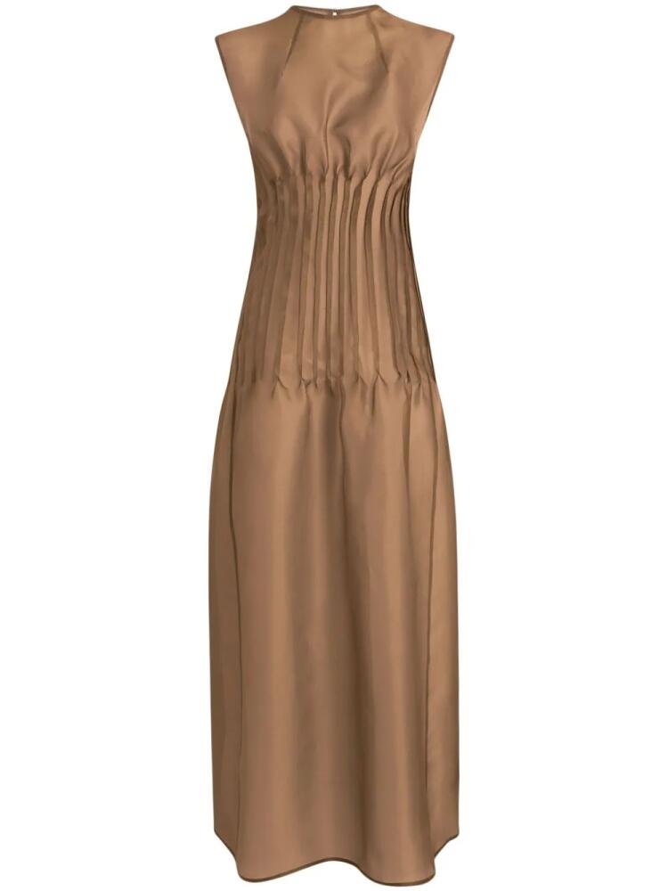 KHAITE The Wes midi dress - Neutrals Cover