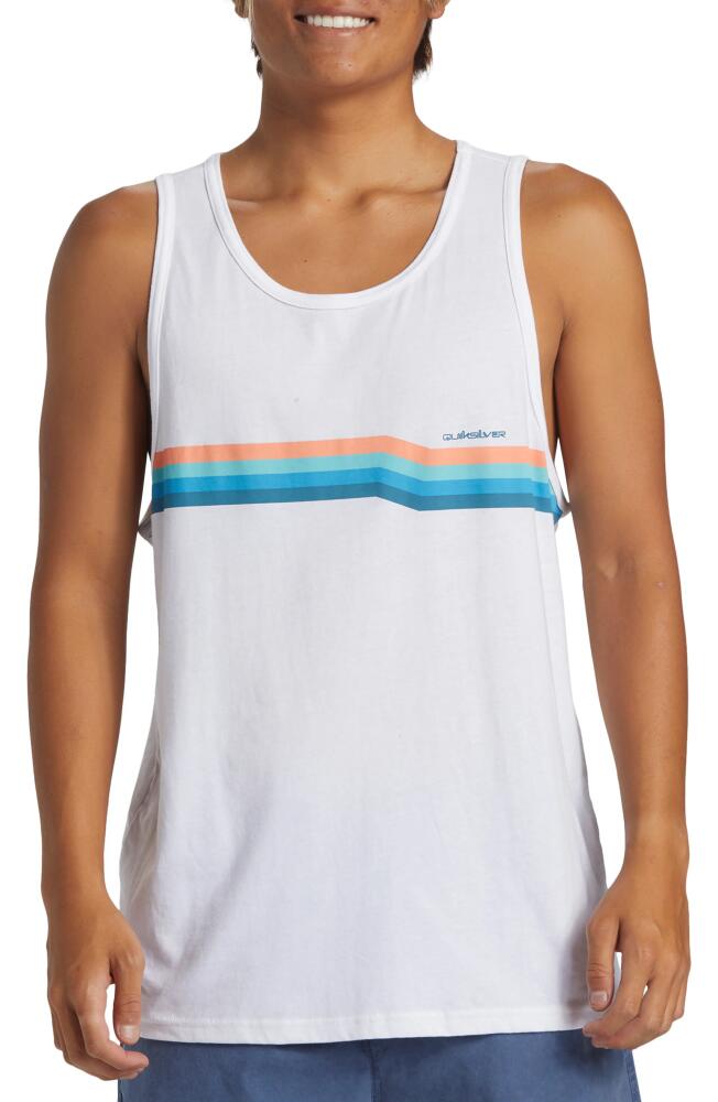 Quiksilver Retrospect Cotton Graphic Tank Top in White Cover