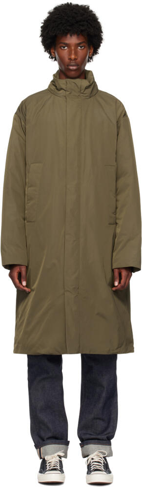 Calvin Klein Khaki Stand Collar Down Coat Cover