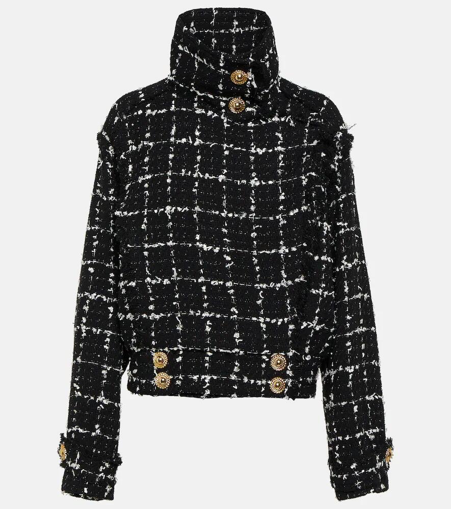 Balmain Glitter tweed bomber jacket Cover