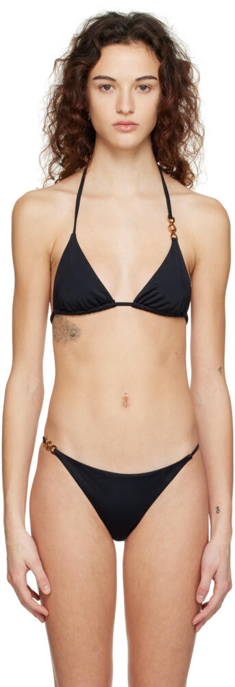 Versace Underwear Black Medusa Bikini Top Cover