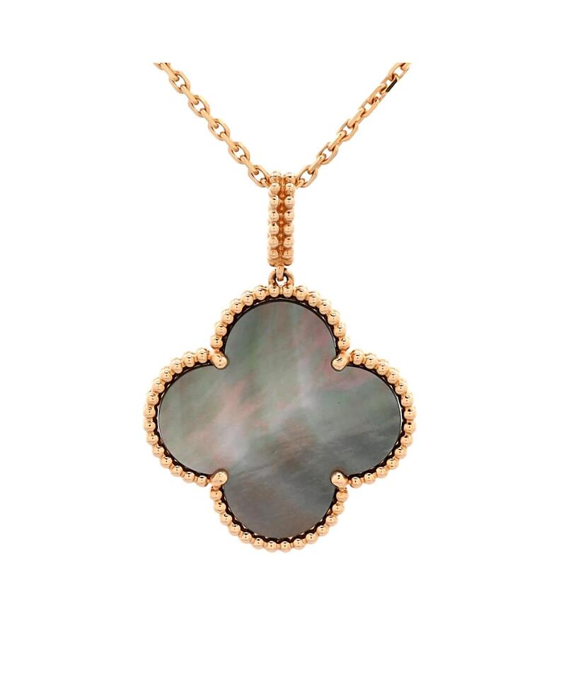 Pre-Owned Van Cleef & Arpels Magic Alhambra Long Necklace 18K Rose Gold and Grey Mother of Pearl Cover