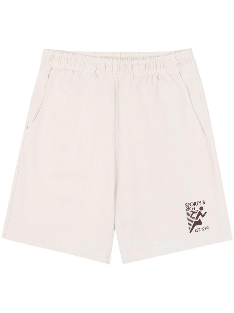 Sporty & Rich Olympic Gym cotton track shorts - Neutrals Cover