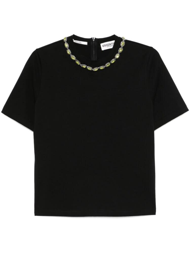 Essentiel Antwerp rhinestone-embellished cotton T-shirt - Black Cover