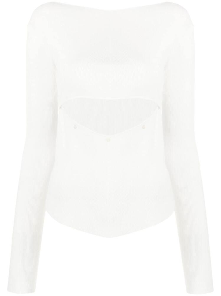 Low Classic cut-out detail long-sleeve top - White Cover