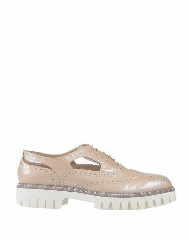 Alberto Guardiani Woman Lace-up shoes Sand Soft Leather Cover