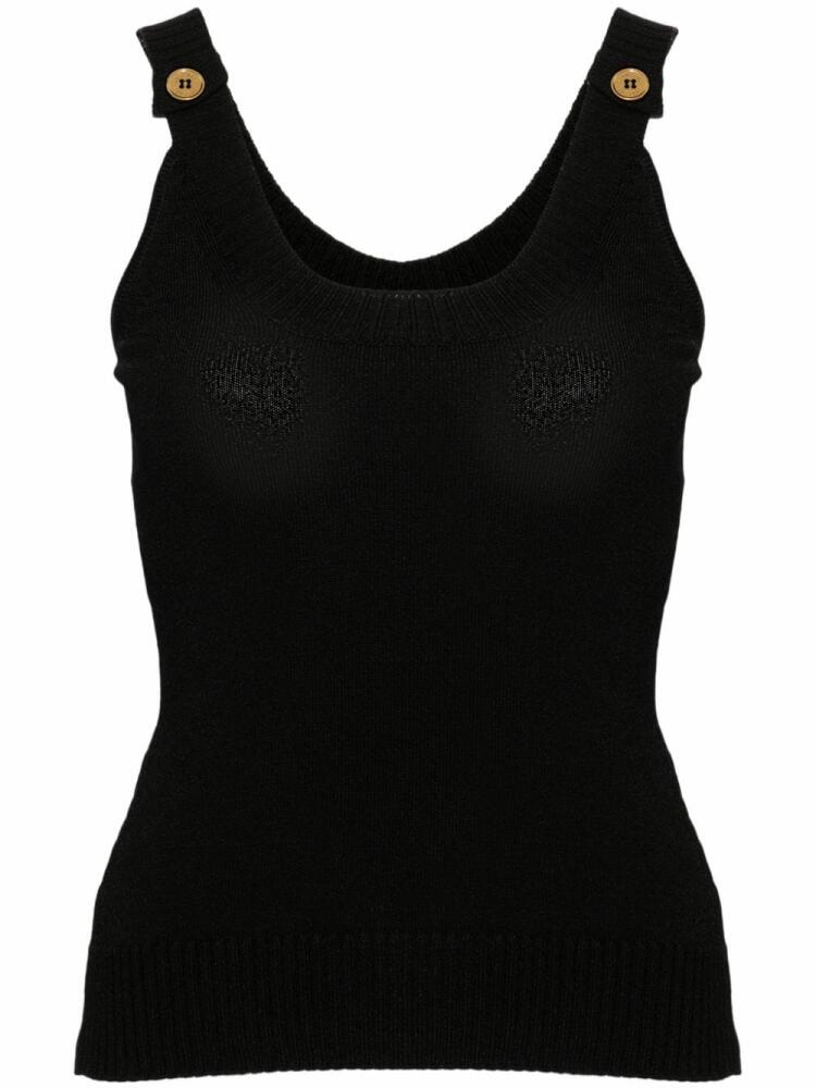 Moschino ribbed tank top - Black Cover