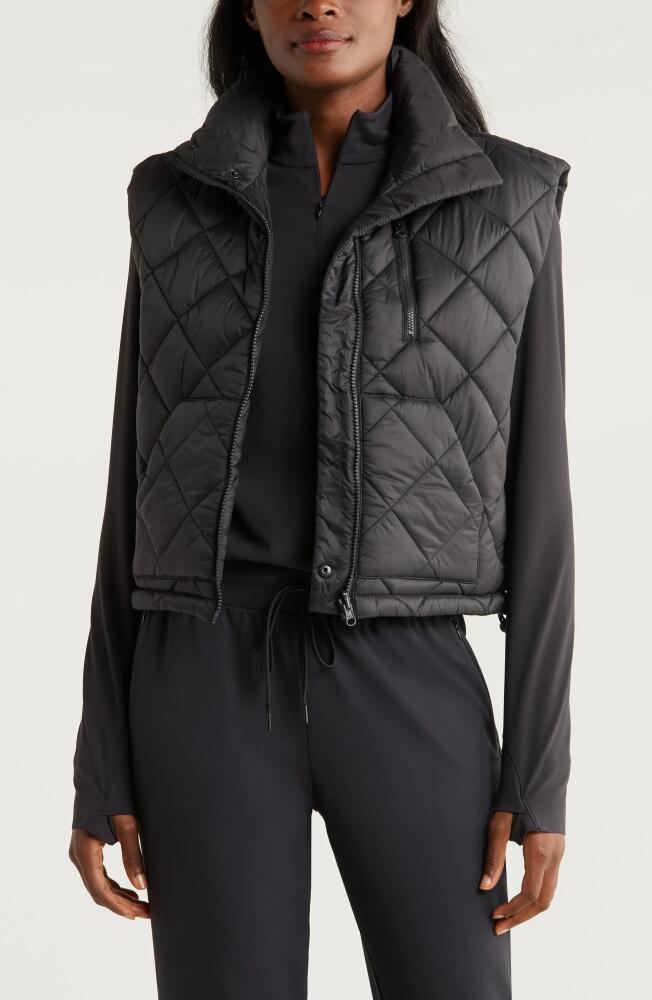 Zella Reversible Quilted Nylon Puffer Vest in Black Cover