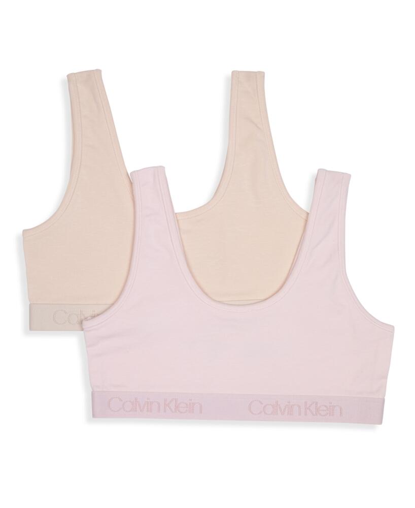 Calvin Klein Big Girls Scoop Neck Bralette, Pack of 2 - Crystal Pink Cover