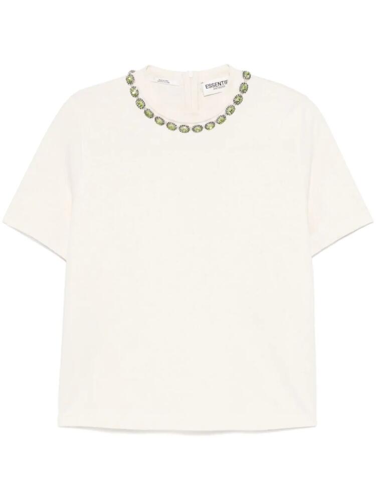 Essentiel Antwerp rhinestone-embellished cotton T-shirt - Neutrals Cover