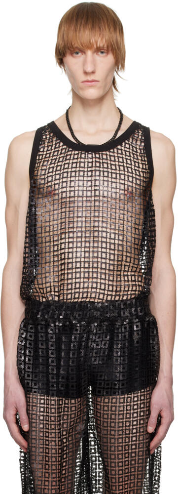 Feng Chen Wang Black Sequin Tank Top Cover