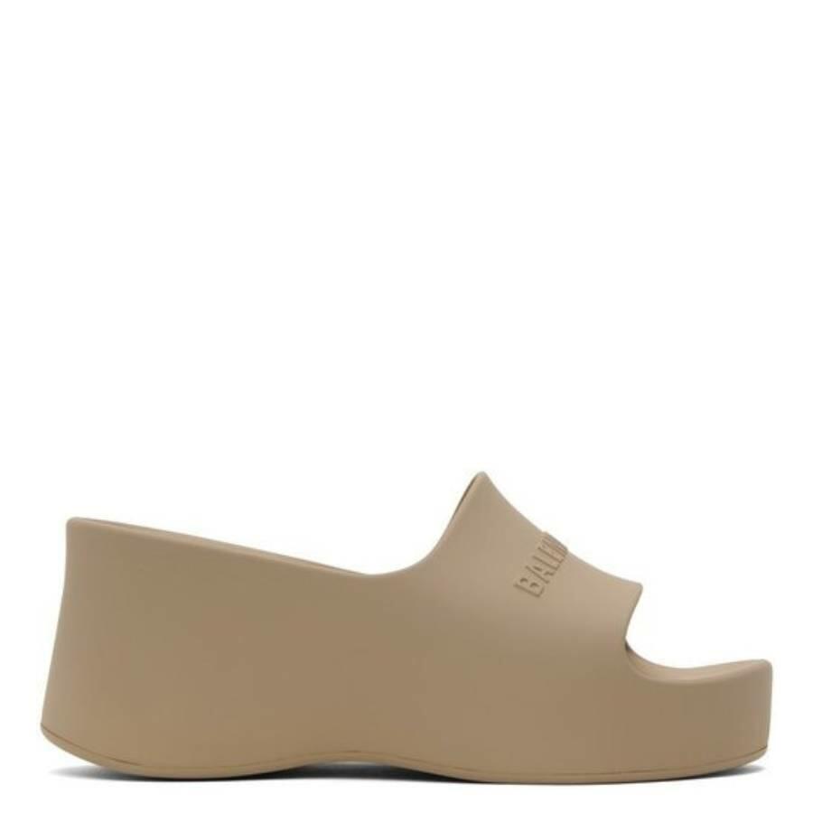 Balenciaga Ladies Taupe Rubber Chunky Wedge Sandals Cover