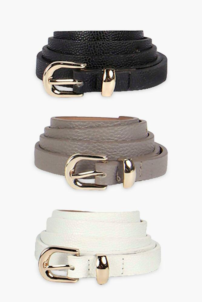 boohoo Womens Skinny Belts 3 Pack - Multi Cover