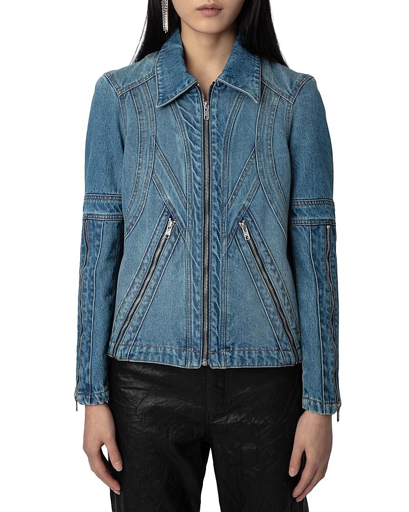 Zadig & Voltaire Bons Zippered Denim Jacket Cover