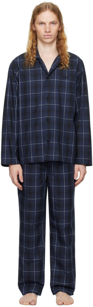 BOSS Navy Check Pyjama Set Cover