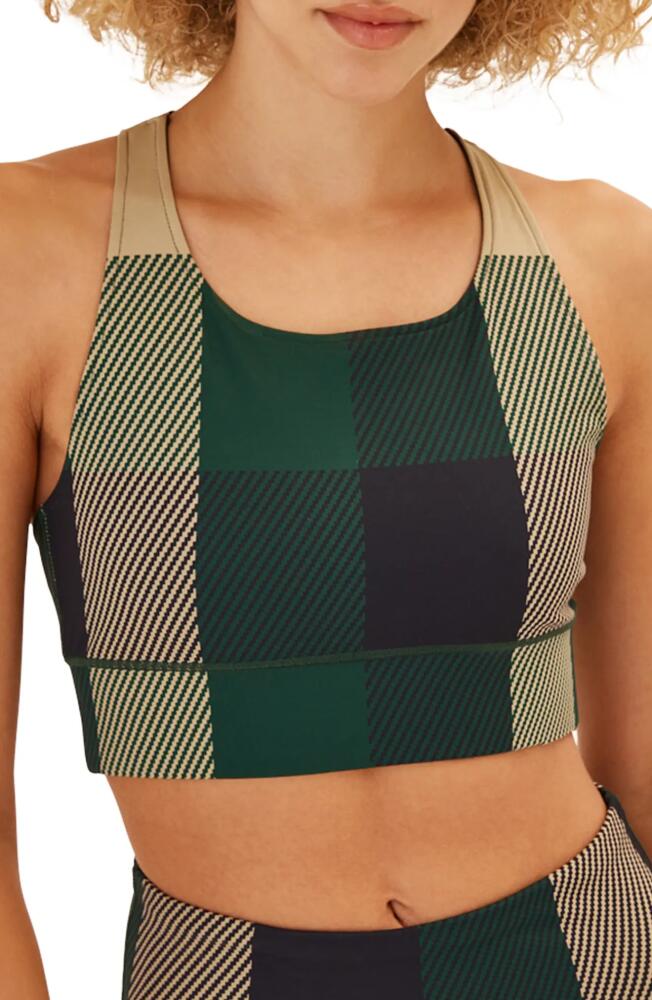 Threads 4 Thought Strappy Colorblock Sports Bra in Wilderness Plaid Cover