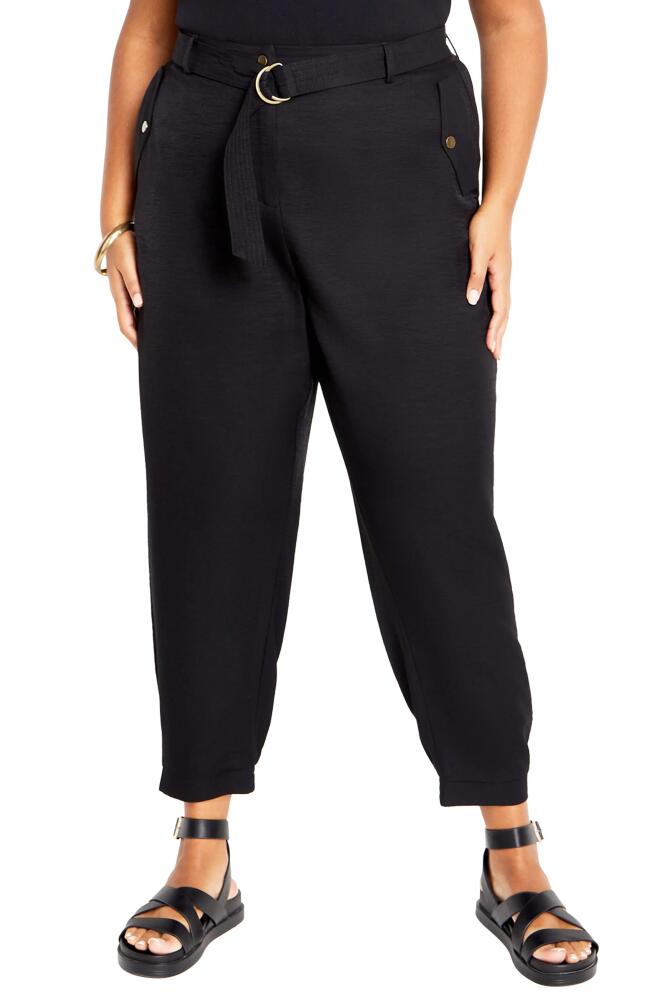 City Chic Dakota High Waist Taper Pants in Black Cover