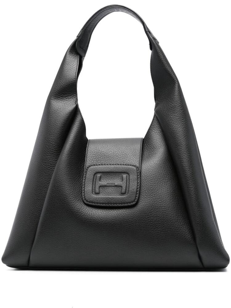 Hogan logo-patch leather shoulder bag - Black Cover