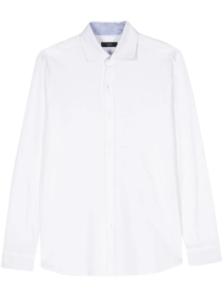 Fay logo-embroidered jersey shirt - White Cover