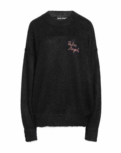 Palm Angels Woman Sweater Black Mohair wool, Polyamide, Wool Cover