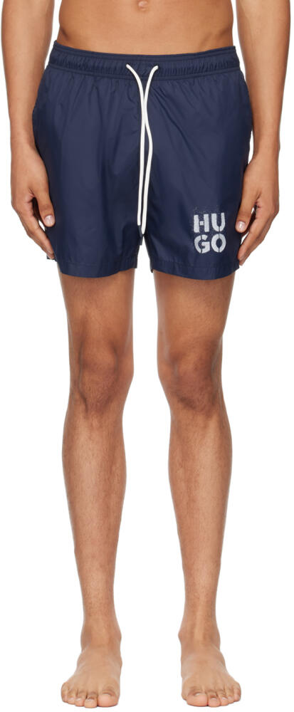 Hugo Navy Drawstring Swim Shorts Cover