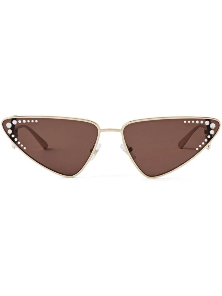 Jimmy Choo Eyewear Kristal geometric-frame sunglasses - Gold Cover