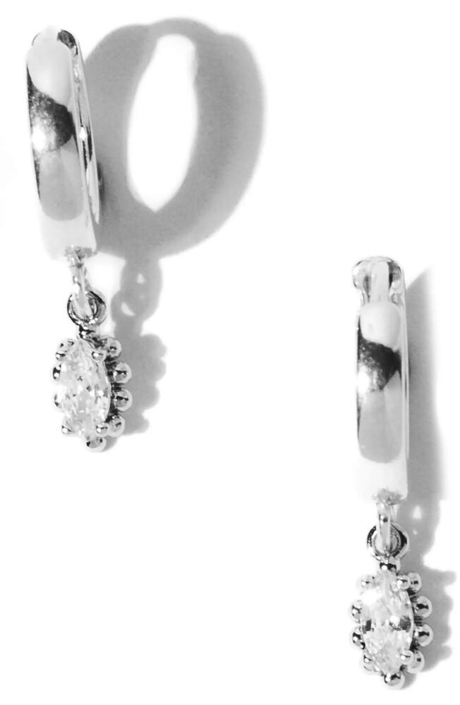 Child of Wild Sophia Drop Huggie Hoop Earrings in Silver Cover