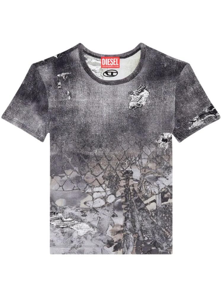 Diesel T-Uncski abstract-print T-shirt - Grey Cover