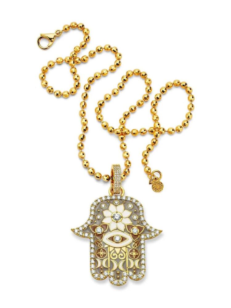 BUDDHA MAMA 20kt yellow gold Hamsa diamond pendant Cover