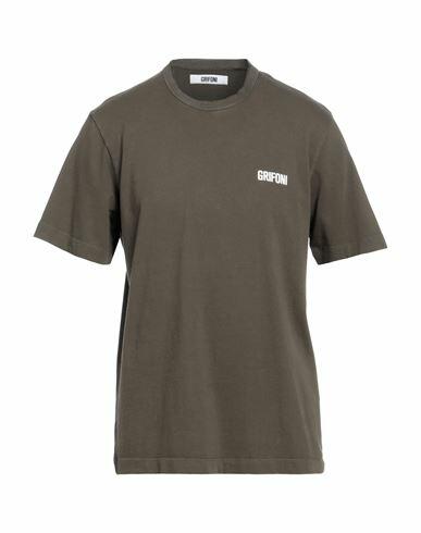 Grifoni Man T-shirt Military green Cotton Cover