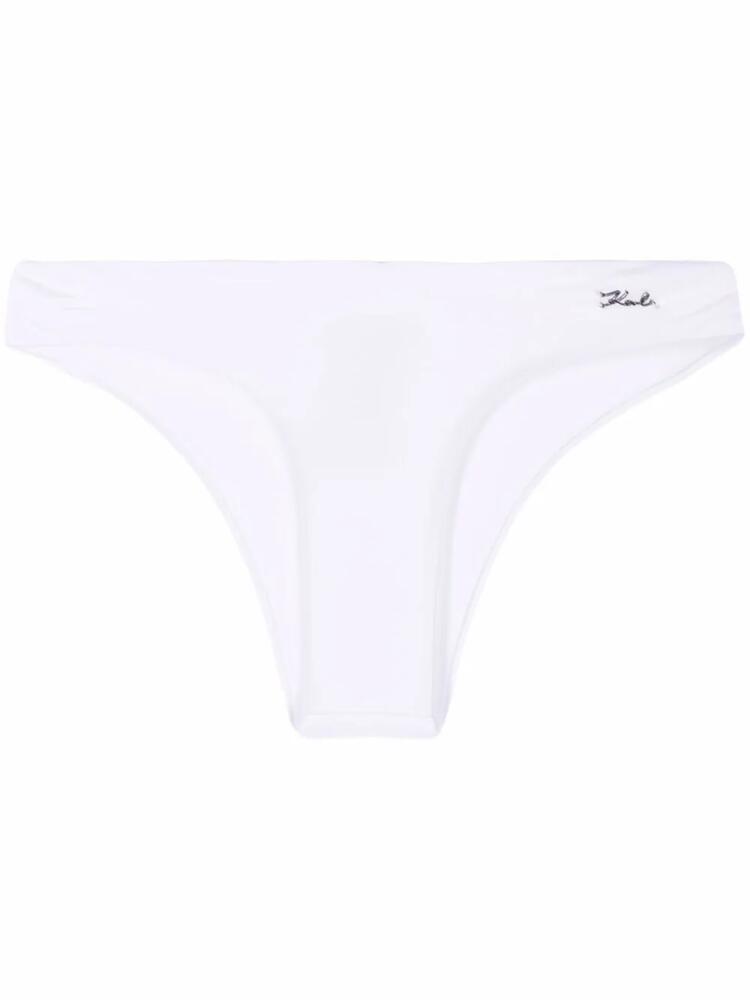 Karl Lagerfeld logo-lettering bikini bottoms - White Cover