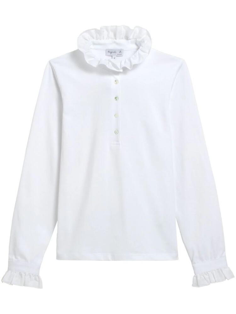 agnès b. ruffled cotton blouse - White Cover