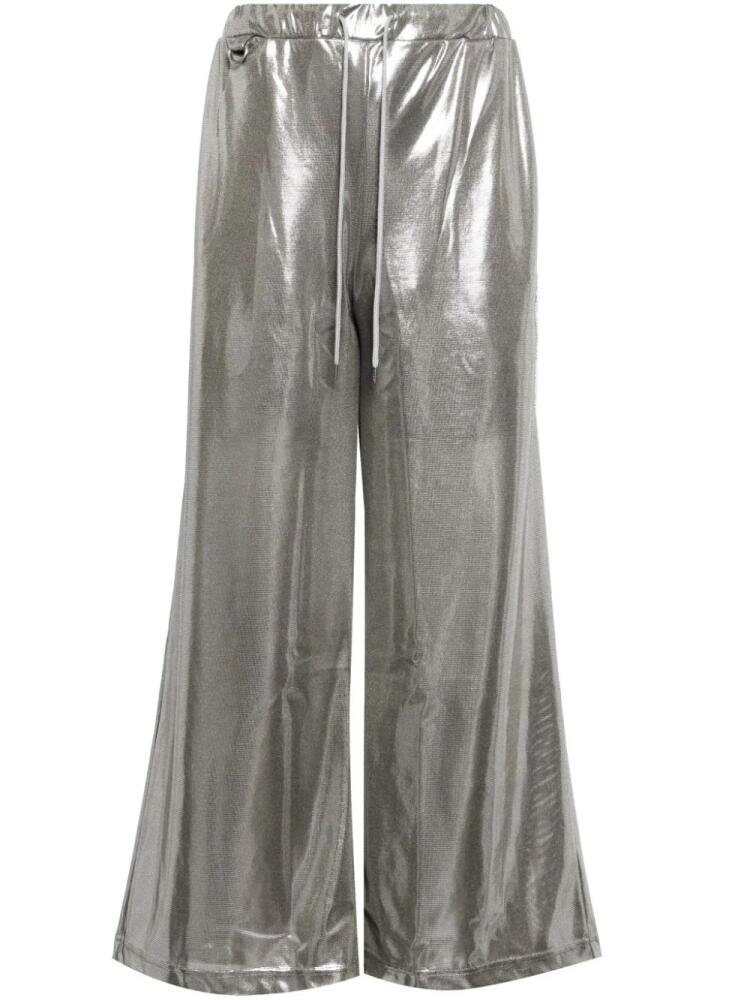 Doublet metallic-finish wide-leg trousers - Silver Cover