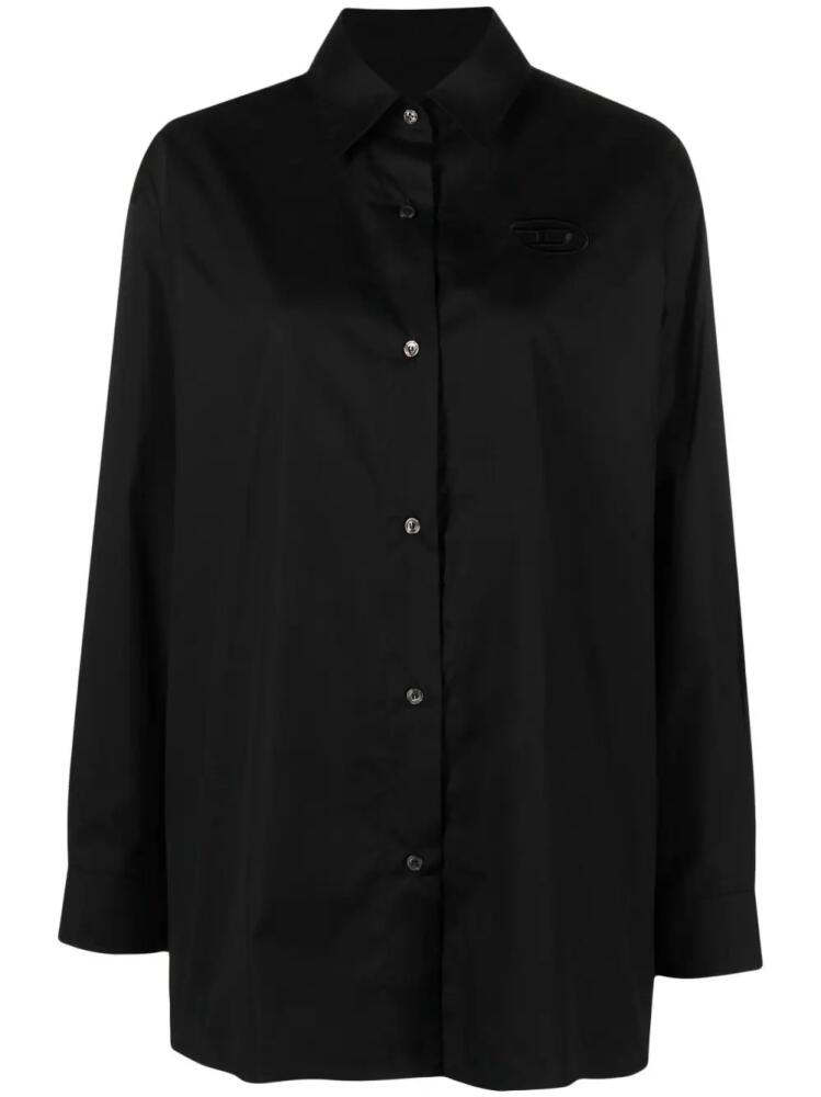 Diesel logo-embroidered cotton shirt - Black Cover