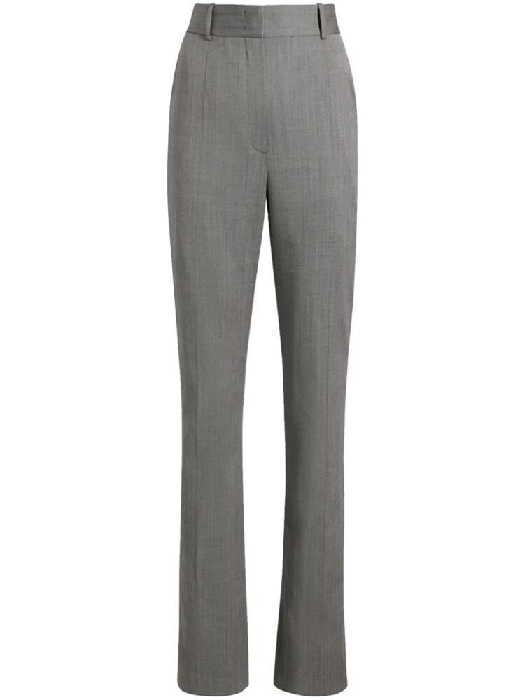 Another Tomorrow herringbone straight-leg trousers - Black Cover