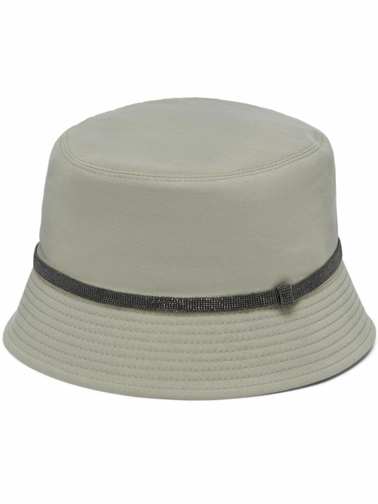 Brunello Cucinelli Monili-embellished bucket hat - Green Cover