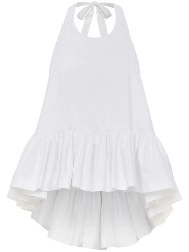 AZEEZA Winston poplin halterneck top - White Cover