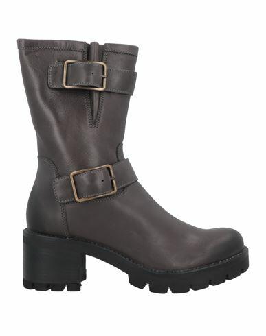 Paola Ferri Woman Ankle boots Steel grey Soft Leather Cover