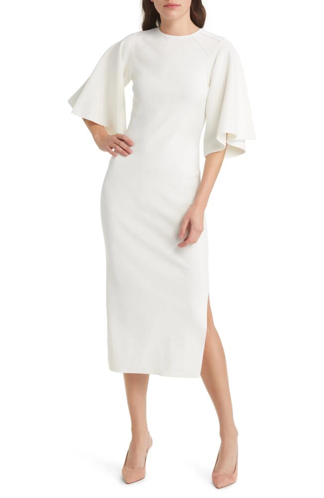 Ted Baker London Lounia Fluted Sleeve Body-Con Sweater Dress in White Cover