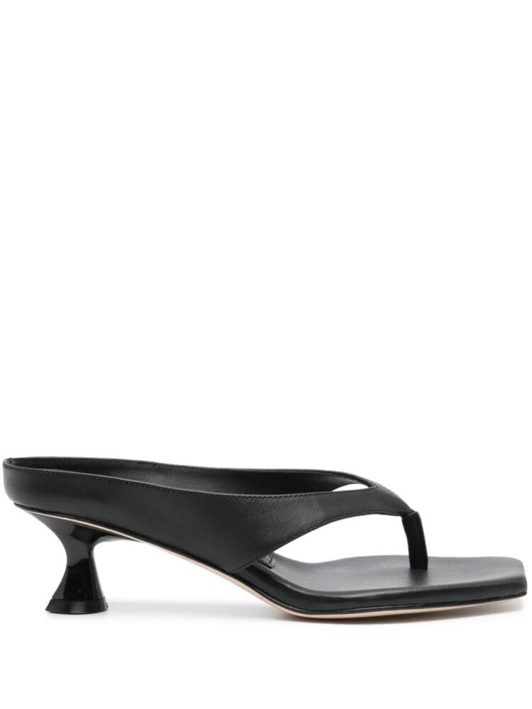 Studio Amelia Angela 50mm leather flip flops - Black Cover