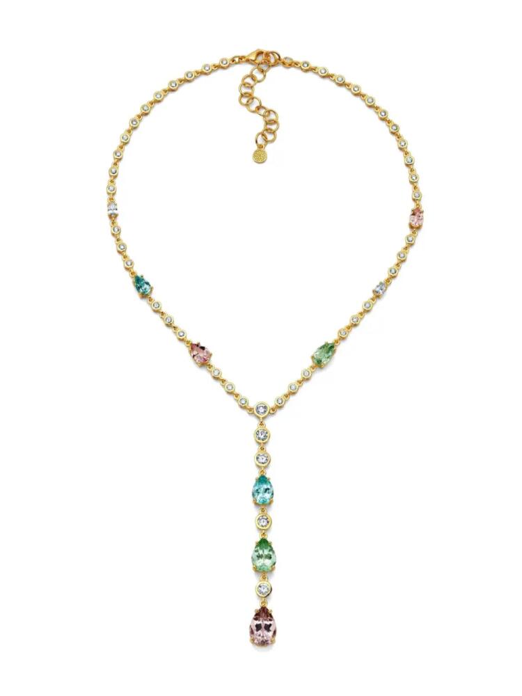 BUDDHA MAMA 20kt yellow gold lariat gemstone necklace Cover