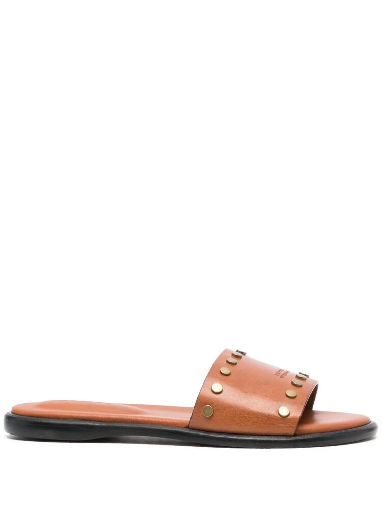 ISABEL MARANT stud-embellished leather slides - Brown Cover