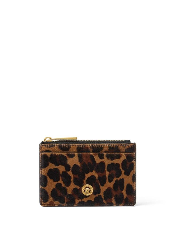 Versace Medusa Biggie leopard-print cardholder - Brown Cover