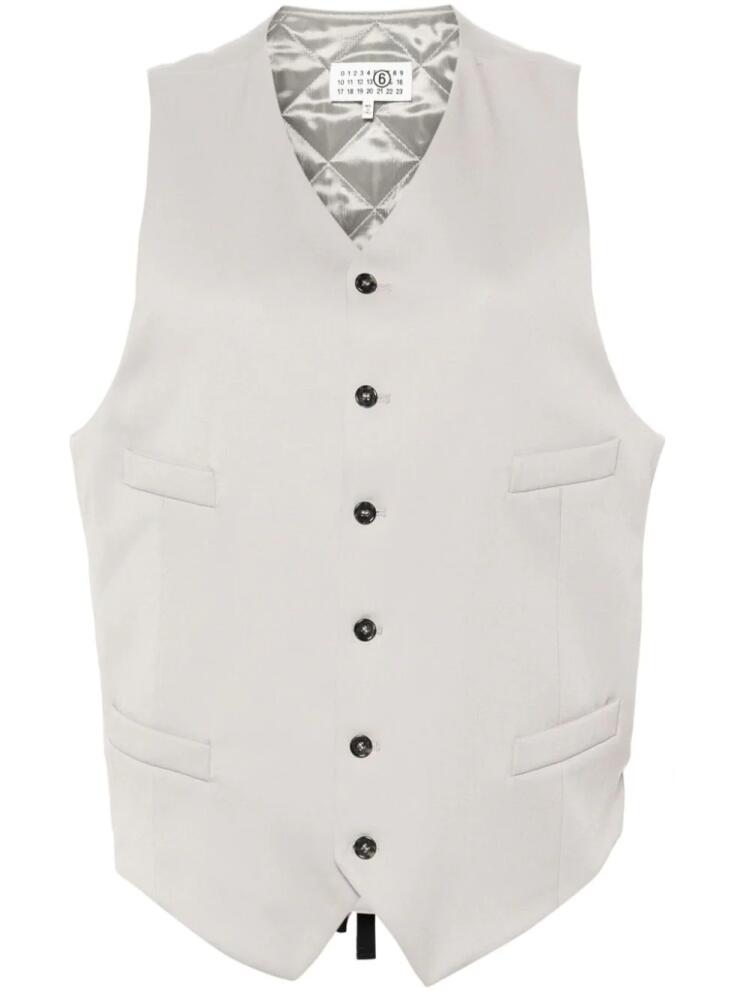 MM6 Maison Margiela V-neck padded waistcoat - Grey Cover