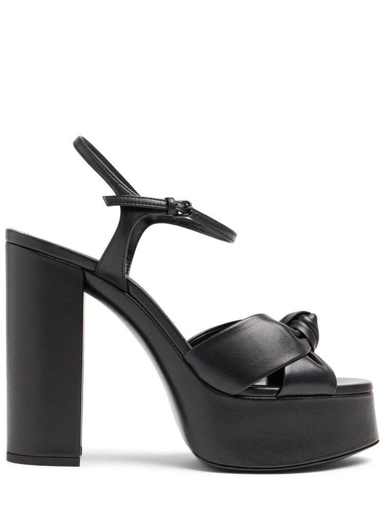 SAINT LAURENT 120mm Bianca Leather Platform Sandals Cover