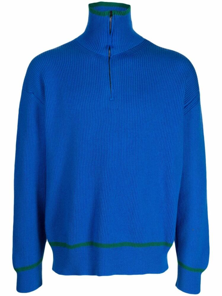 Pringle of Scotland half-zip fastening wool jumper - Blue Cover